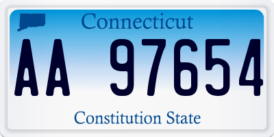 CT license plate AA97654