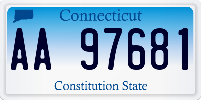 CT license plate AA97681