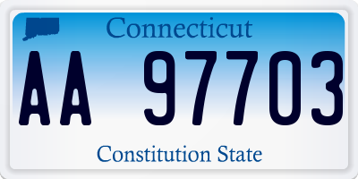 CT license plate AA97703