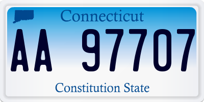 CT license plate AA97707