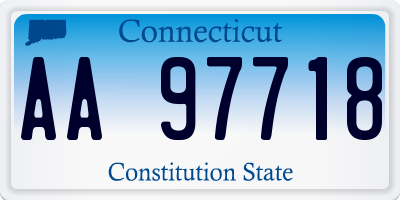 CT license plate AA97718