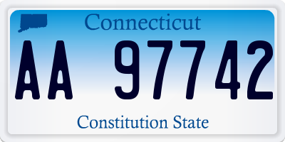 CT license plate AA97742