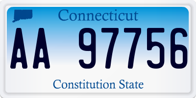 CT license plate AA97756