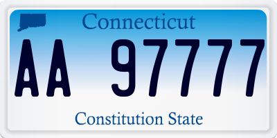 CT license plate AA97777