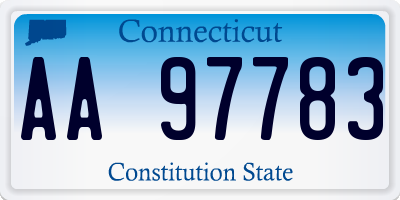 CT license plate AA97783