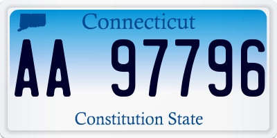 CT license plate AA97796