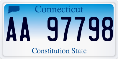 CT license plate AA97798