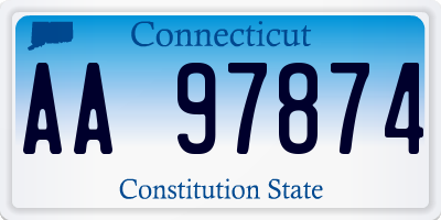 CT license plate AA97874