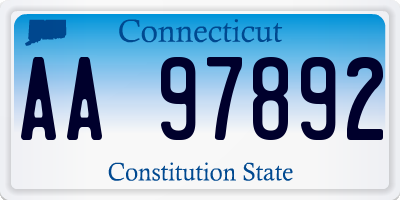 CT license plate AA97892