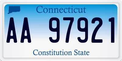 CT license plate AA97921