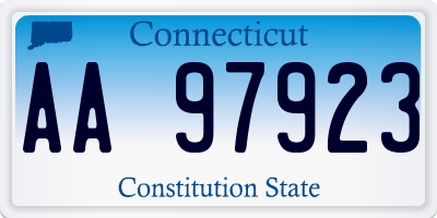 CT license plate AA97923