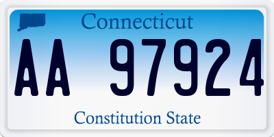 CT license plate AA97924