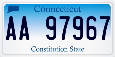 CT license plate AA97967