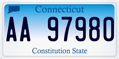 CT license plate AA97980