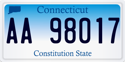 CT license plate AA98017