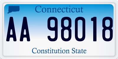 CT license plate AA98018