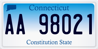 CT license plate AA98021