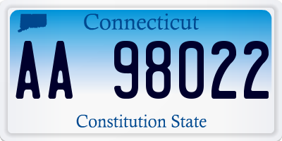 CT license plate AA98022