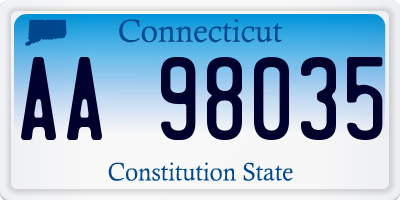 CT license plate AA98035