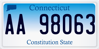 CT license plate AA98063