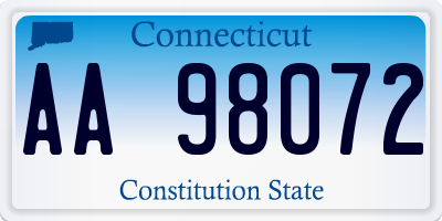 CT license plate AA98072