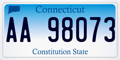 CT license plate AA98073