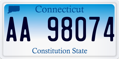 CT license plate AA98074