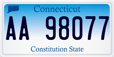 CT license plate AA98077