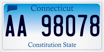 CT license plate AA98078