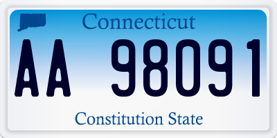 CT license plate AA98091