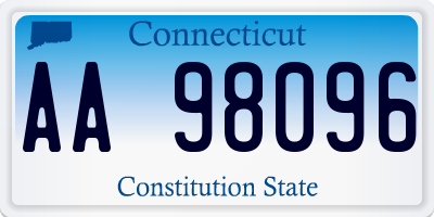 CT license plate AA98096