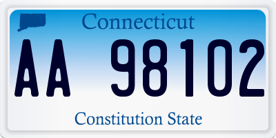 CT license plate AA98102