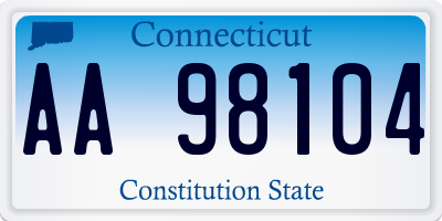 CT license plate AA98104