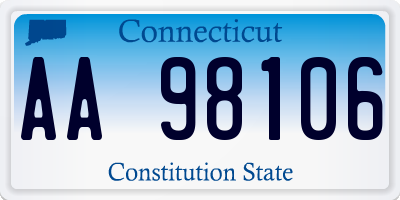 CT license plate AA98106