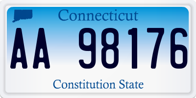 CT license plate AA98176