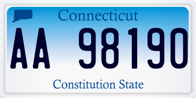 CT license plate AA98190