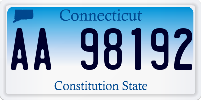 CT license plate AA98192
