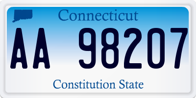 CT license plate AA98207
