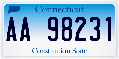 CT license plate AA98231