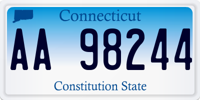 CT license plate AA98244