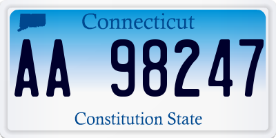 CT license plate AA98247
