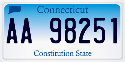 CT license plate AA98251