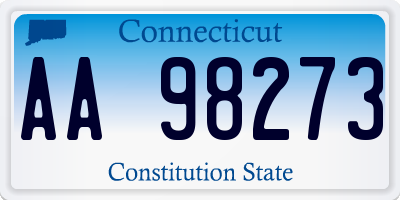 CT license plate AA98273