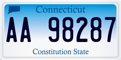 CT license plate AA98287