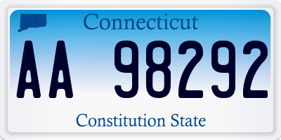 CT license plate AA98292