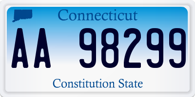 CT license plate AA98299