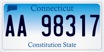 CT license plate AA98317