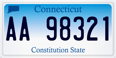 CT license plate AA98321