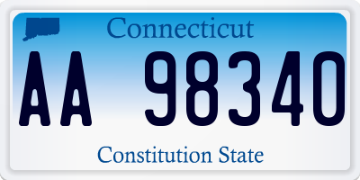 CT license plate AA98340