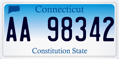 CT license plate AA98342